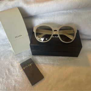 Off-white oversized round Prada sunglasses - gently used